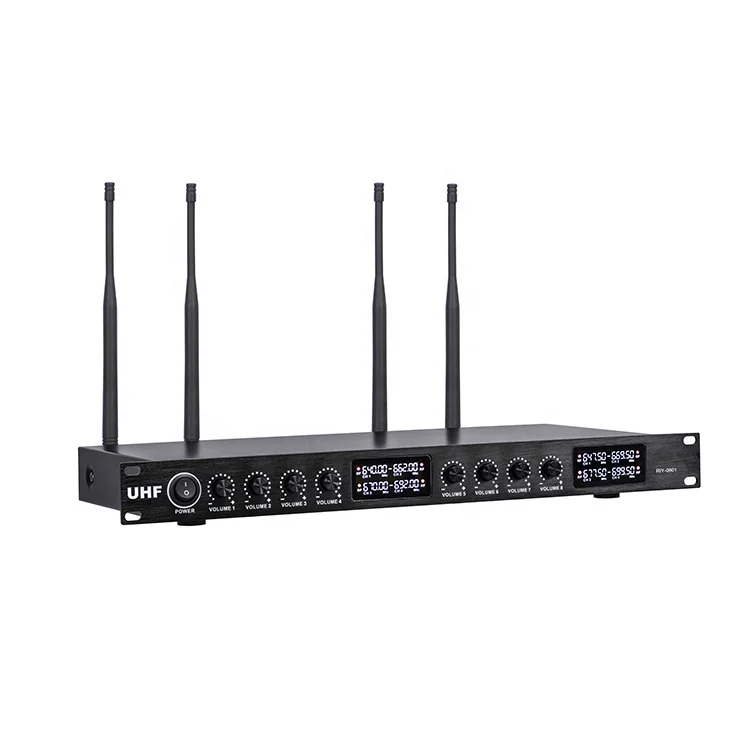 RIY-0801 Professional Wireless Microphone System Eight-Channel Wireless Mic for Church Singing