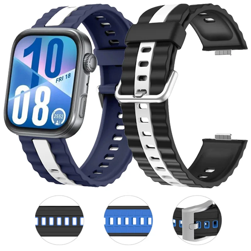 Силиконовый ремешок для часов Huawei Watch Fit 4/3, двухцветный сменный браслет-браслет для часов Huawei Fit 4 Pro, аксессуары Correa