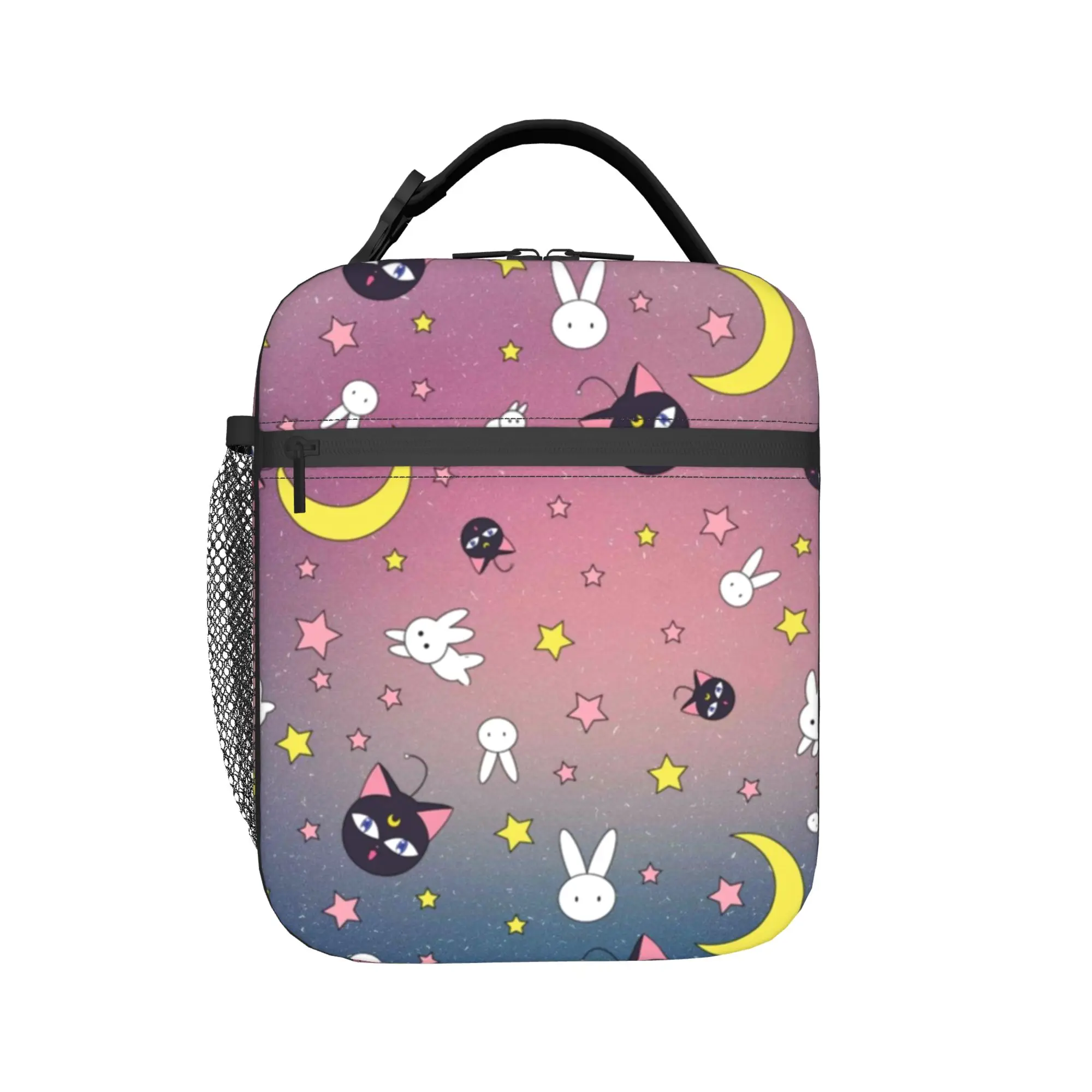 Usagis Tsukinos Cartoon Moon Cat Thermal Insulated Lunch Bag for Work  Portable Bento Box Men Women Cooler Thermal Lunch Boxes