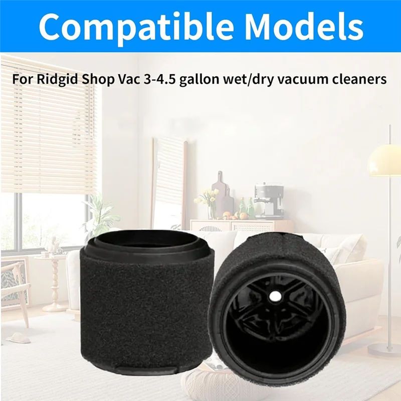 PORK-VF3700 Sostituzione del filtro in schiuma per applicazioni umidificate per filtri Vac, per aspirapolvere da 3 galloni a 4-1/2 galloni