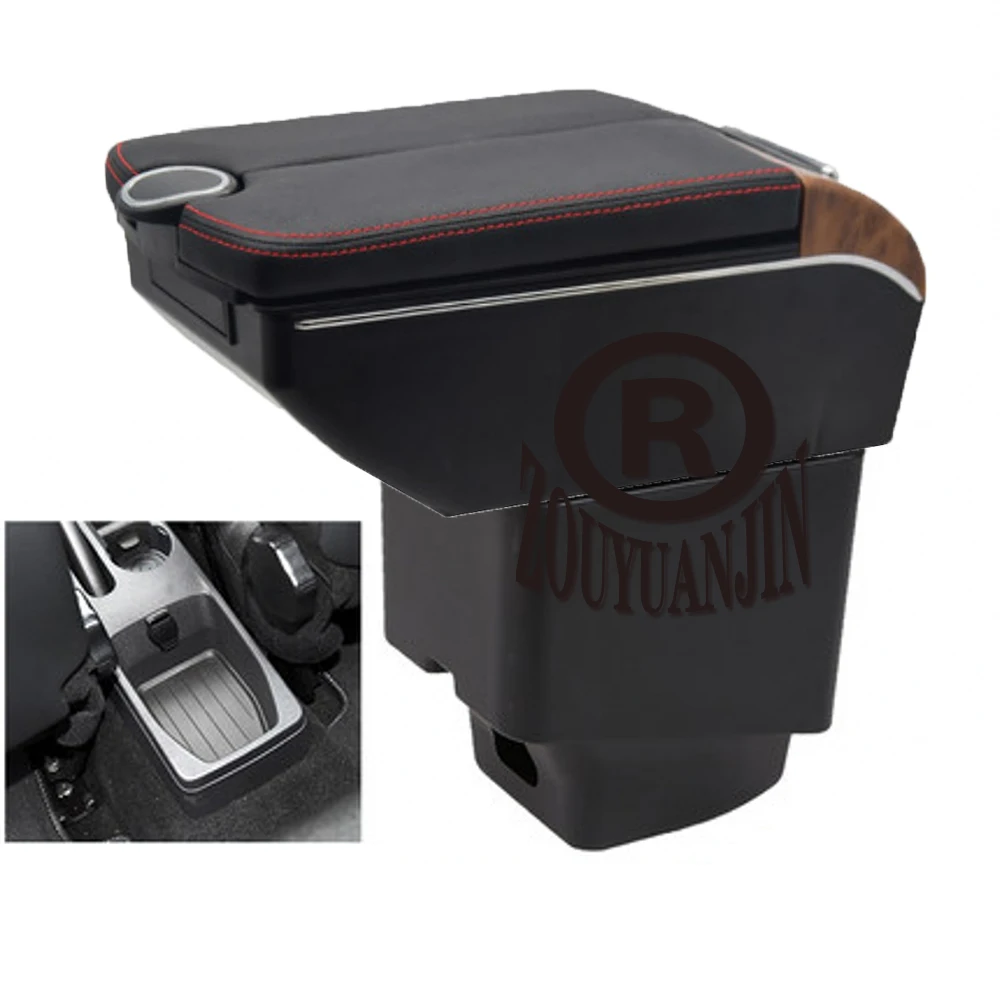 

For Captur Armrest Box Storage Central Container Store Content Interior Accessories Elbow Rest with USB Cup Holder