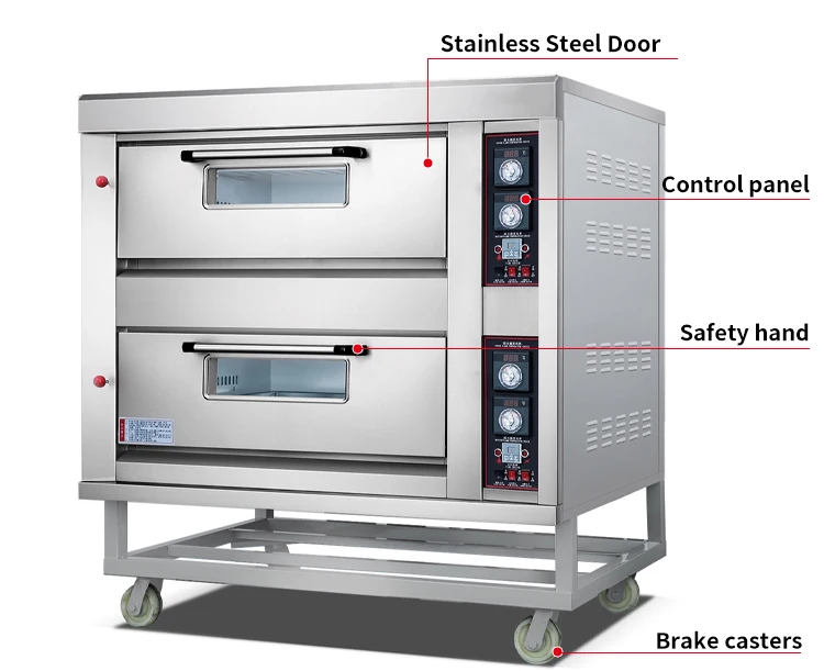Commercial Pizza Oven Pizza Double Deck Electric OvenStainless Steel for Restaurant Home Pizza Baking