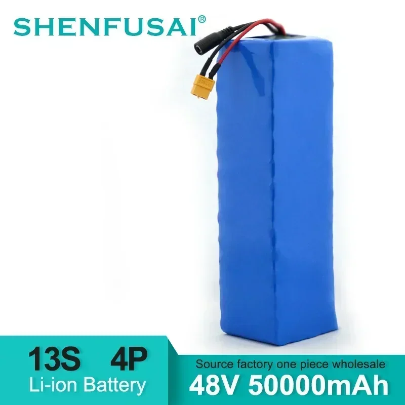 

New original 13S4P for bicycle tricycle lithium battery,48V, 54.6V 50AH,18650500W,50000mAh original high-power battery + charger