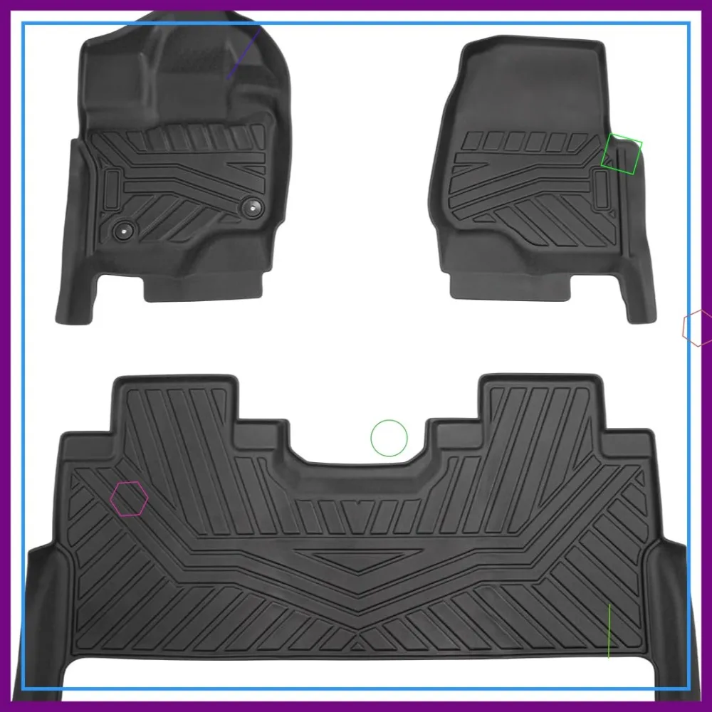 

Custom Fit Floor Mats for Ford F150 Supercrew 2015-2026 (Include Lightning) - Heavy Duty Rear Bench with Under Seat Storage