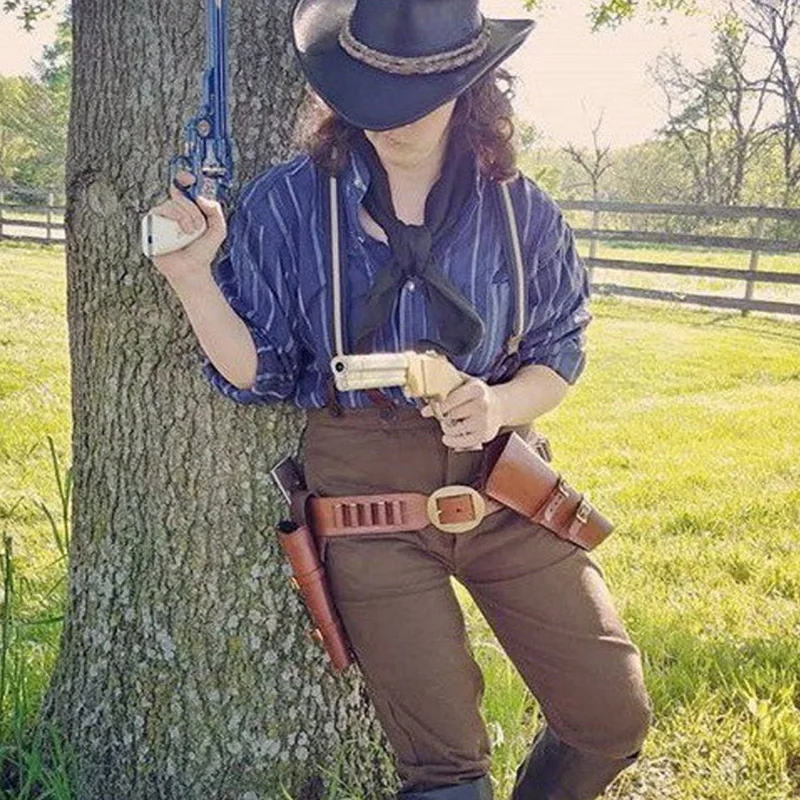 Fantasia de Arthur de Red Dead 2, Conjunto de Cinto de Cowboy Ocidental para Halloween