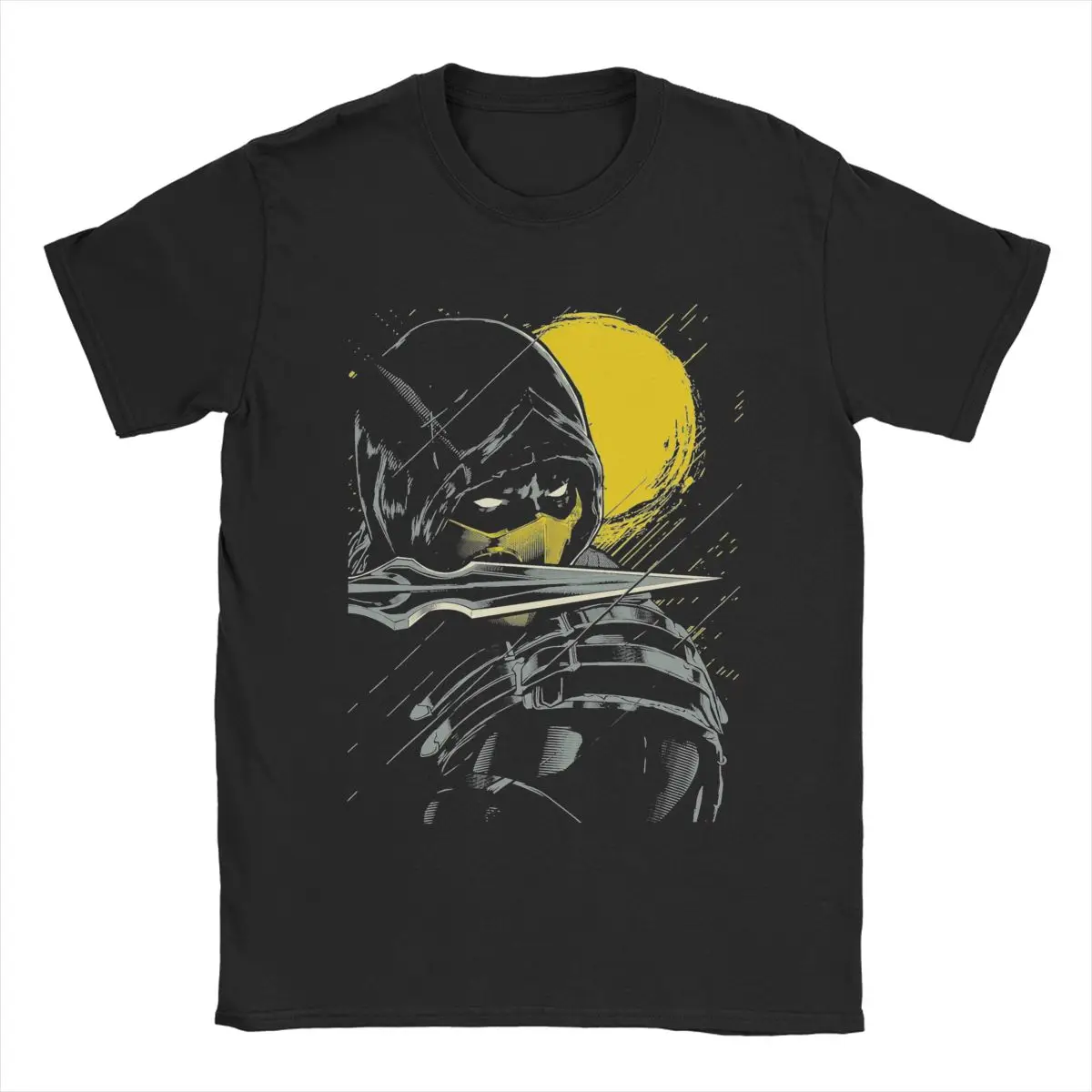 Men's T-Shirts Mortal Kombat Scorpion Serious Ninja Casual 100% Cotton Tees Short Sleeve T Shirt Round Neck Clothing Gift Idea