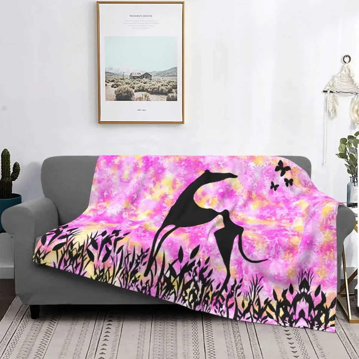 Ultra-Soft Warm Love Hounds Throw Blanket Flannel Greyhound Whippet Sighthound Dog Blanket for Bed Office Couch Bedspreads Quilt