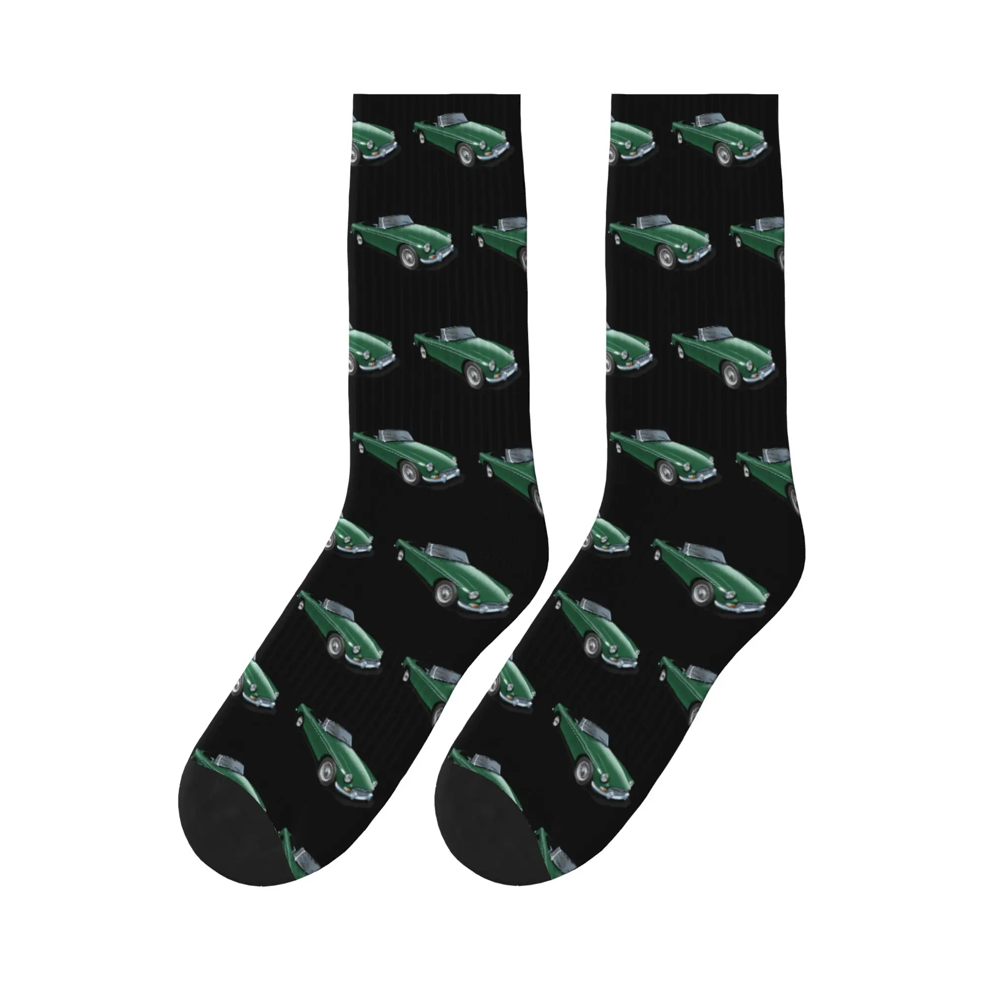 MGB Roadster in british racing green Sports Socks Sweat Absorbing Stockings All Season Long Socks for Unisex Birthday Present