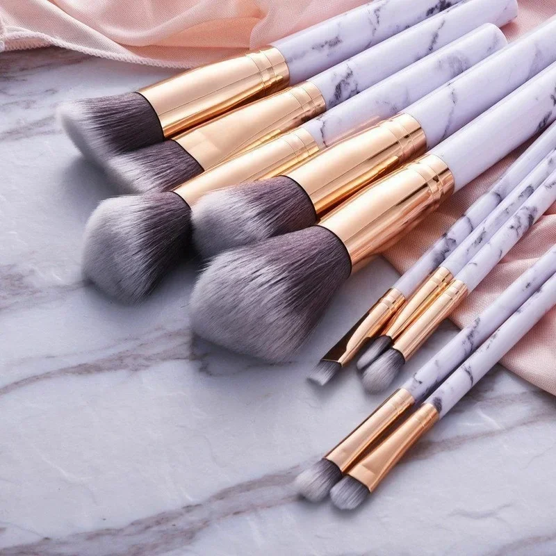 Set di pennelli per trucco da 10 pezzi, polvere cosmetica, ombretto, fondotinta, fard, miscelazione