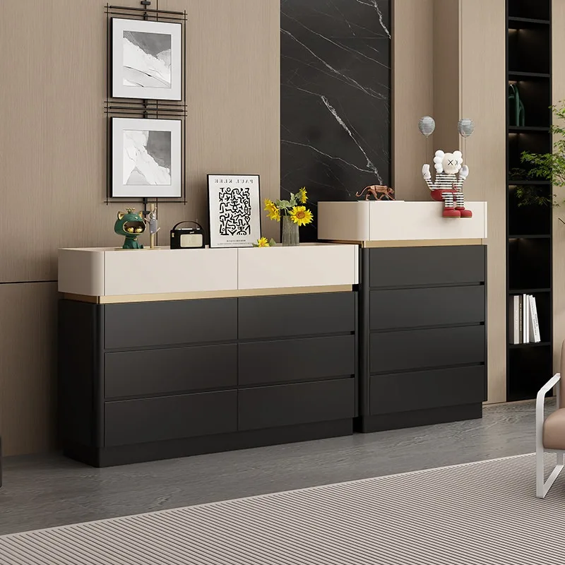 Modern light luxury chest cabinet, bedroom storage cabinet, integrated bedside cabinet, five, six, eight buckets, chest of drawe