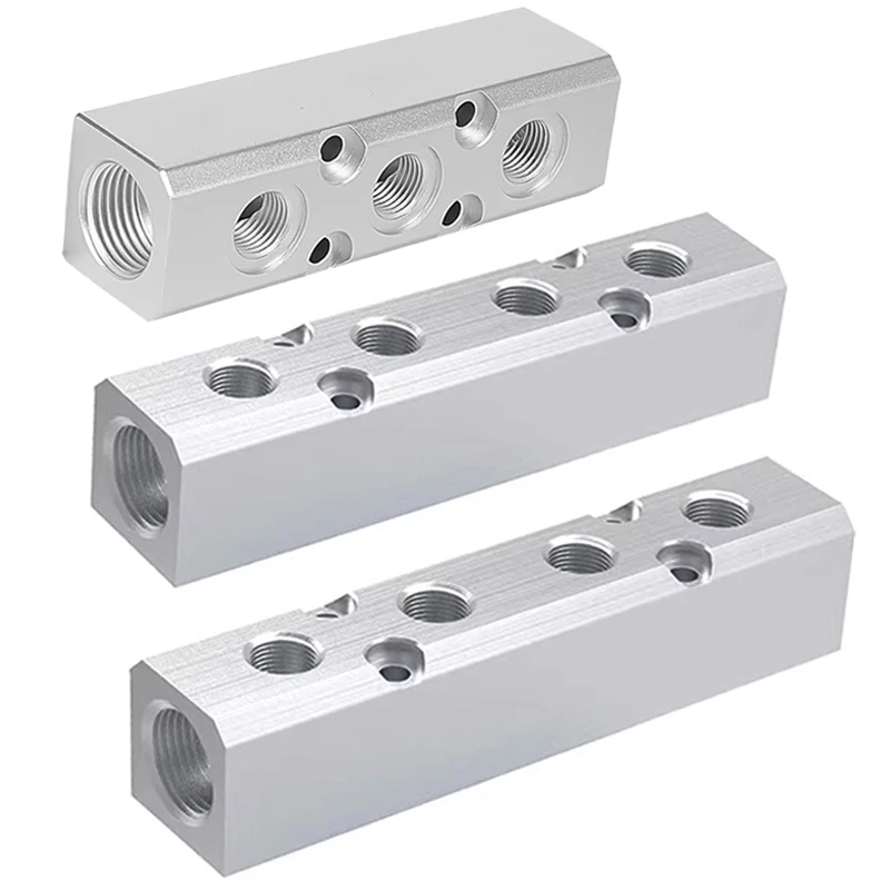 Divisor de escape de aluminio de alto flujo, bloque divisor de gas, distribuidor de aire 1/2, separador de gas multitubo 1/4, base de escape multitubo