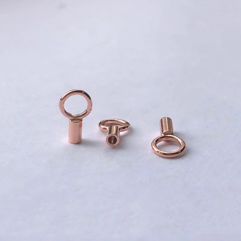 Bouchon en Or Rose 14K avec Anneau Fermé, Diamètre Nikde 1mm, Vente en Gros, Accessoires de Bijoux DIY