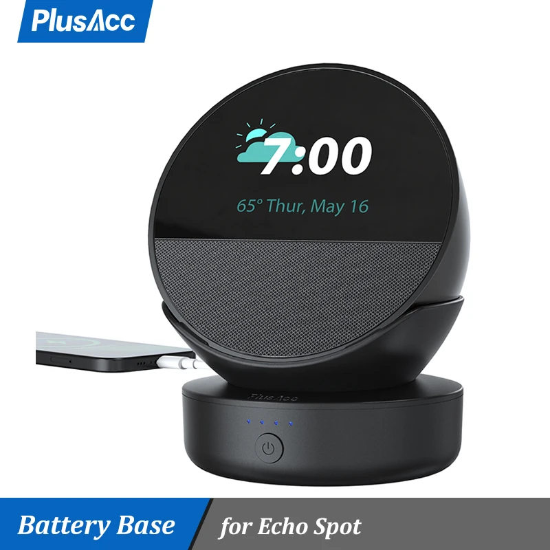 PlusAcc-قاعدة بطارية محمولة لبقعة الصدى ، محطة إرساء للسماعات الذكية ، حامل شاحن ، 14.mah