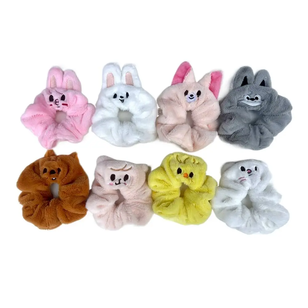 Cartoon Fabric Rabbit Hair Rope Elastic Knotted Rabbit Ears Hairband Hair Accessories Solid Colors Headwrap for Women