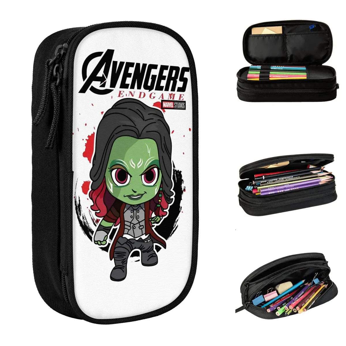 The Avengers Super Heros Hero Gamora Pencil Case Kawaii Pen Holder Bags Kids Large Storage Students School Gift Pencil Pouch