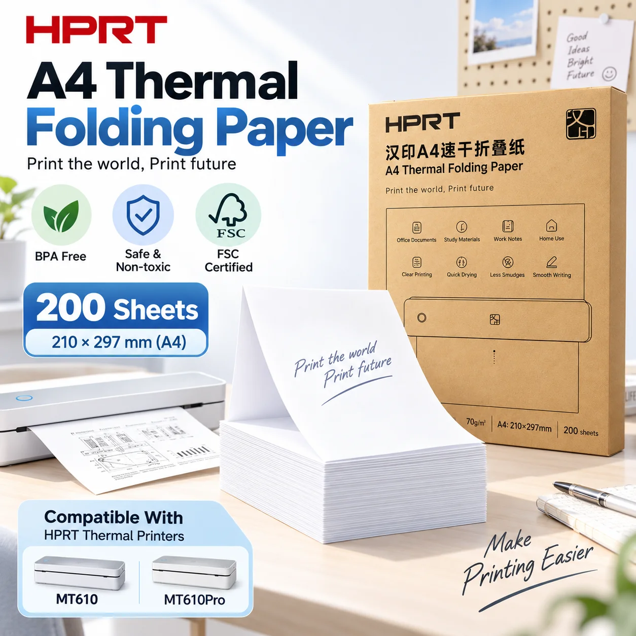 hprt-folded-a4-thermal-paper-continuous-us-letter-quick-dry-thermal-printing-paper-for-mt610-mt610pro-portable-thermal-printer