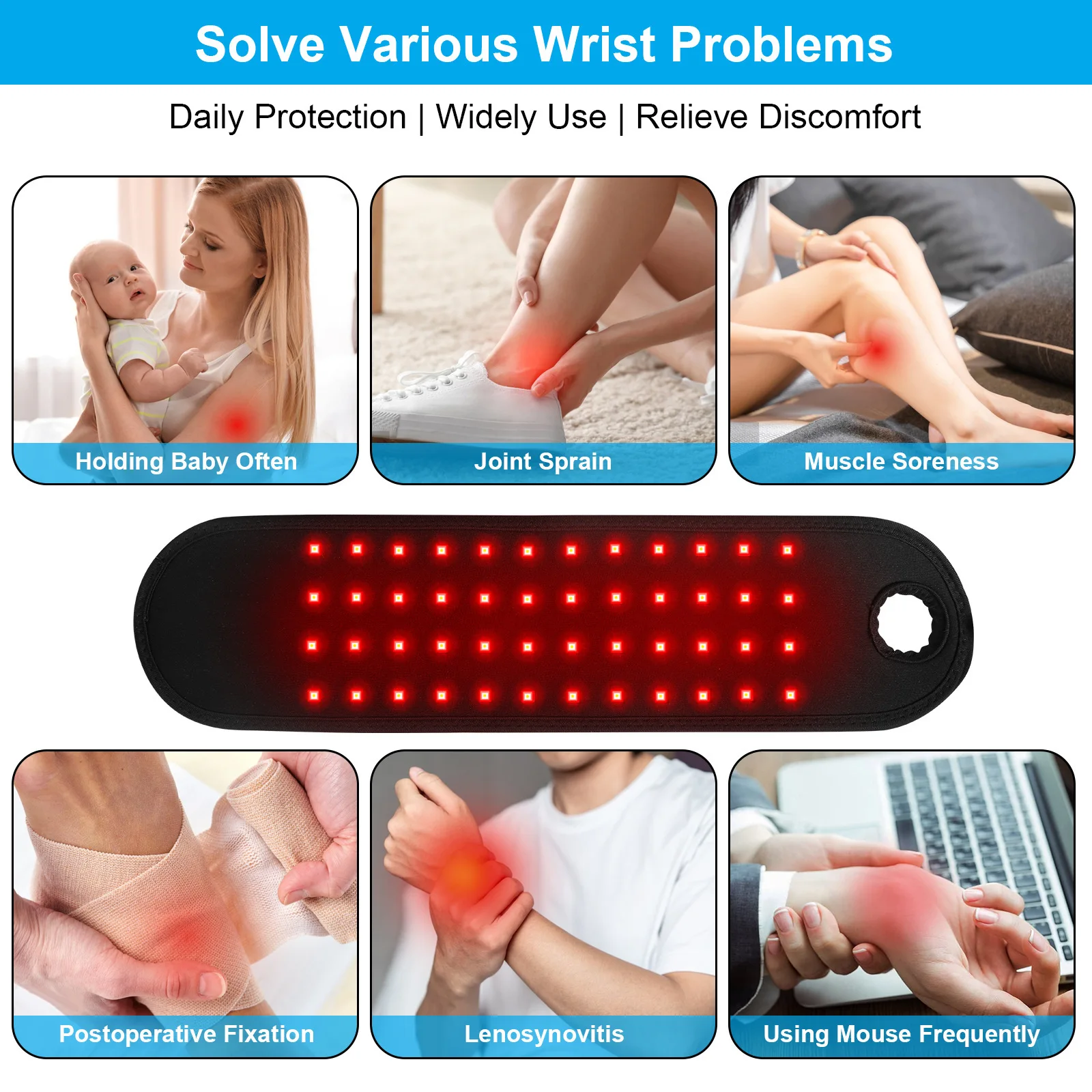 Rotlicht Physiotherapie Instrument Handgelenk Wrap-Nah infrarot Lichttherapie Handgelenks tütze & Rotlicht für Handgelenk Gürtel Wrap Pad Wärme