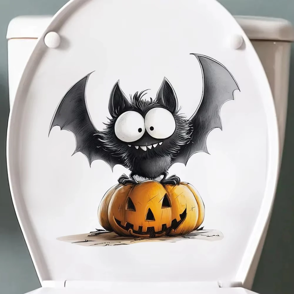 Cute Quirky Bats Wall Sticker Toilet Lid Stickers, Bedroom Entrance Living Room Porch Home Decora Waterproof Decals M1518