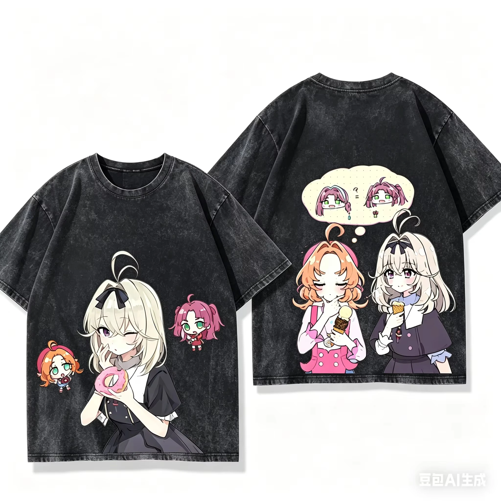 Star Detective Precure! Washed T-shirt Oversized Unisex Couples Streetwear Trendy Y2k Short Sleeves Classic high quality soft
