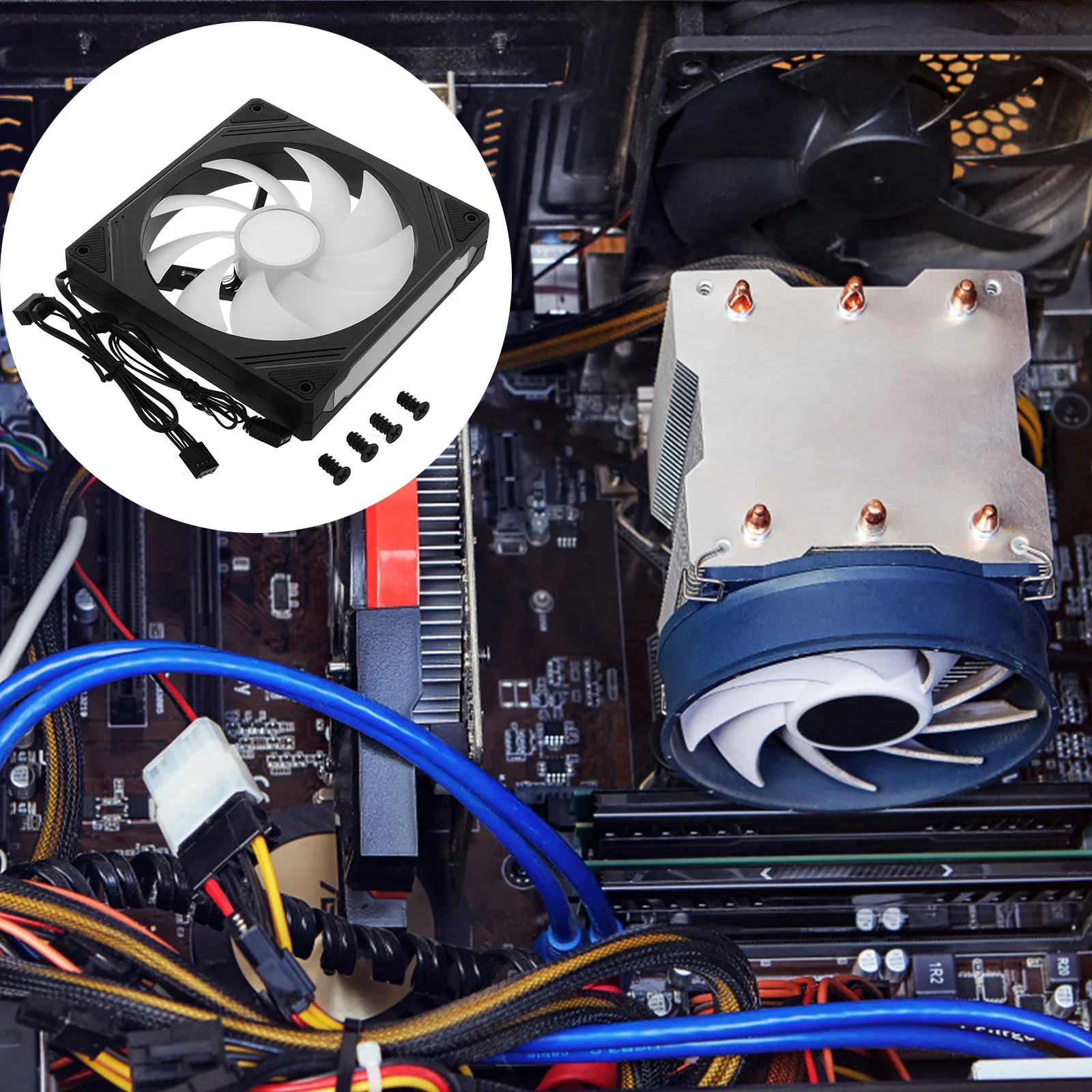 

Case Fan for Desktop Argb with Lighting Infinity Mirror Cooling Leaf Computer Fans