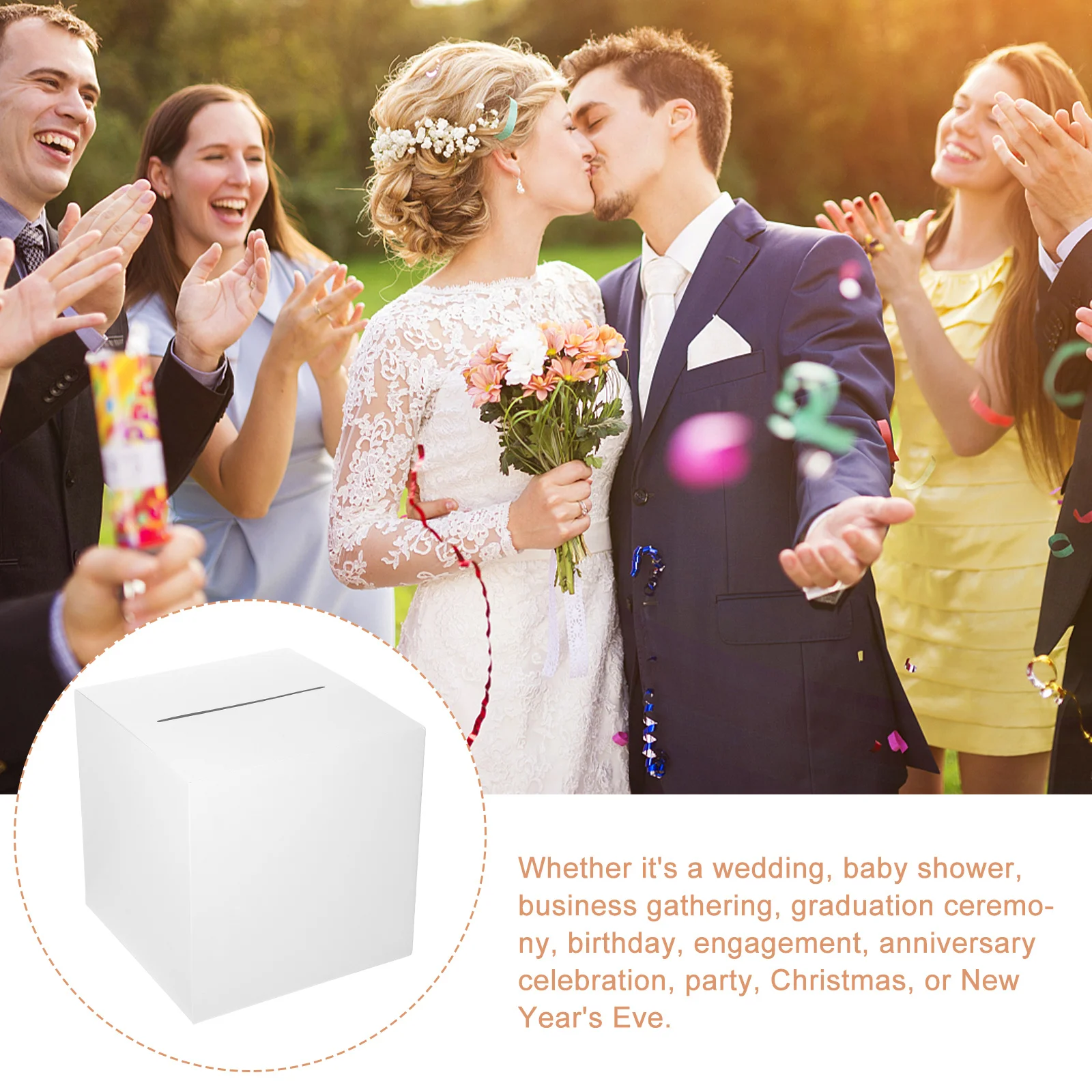 4Sets Wedding Card Box Decorative Paper Holder Wedding Gift Money Box Reception Envelope Card Keepsake Storage