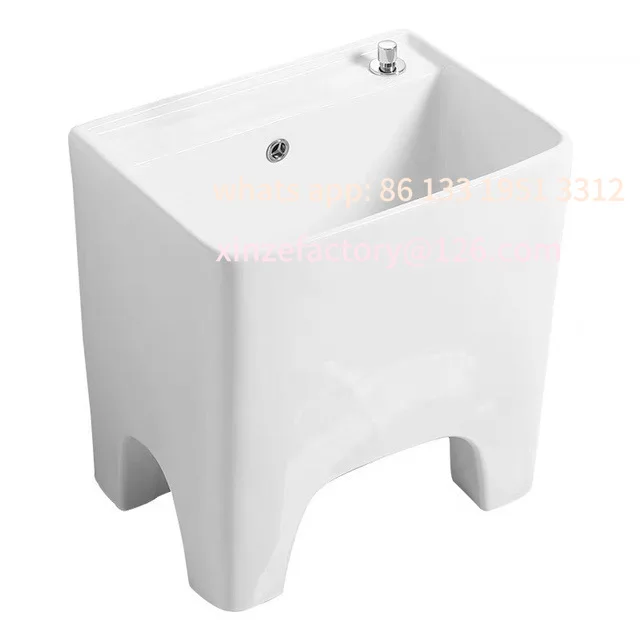 

Customizable Household heightened mop pool Outdoor balcony Mop pool High foot pool with faucet Sponge basin Bathroom