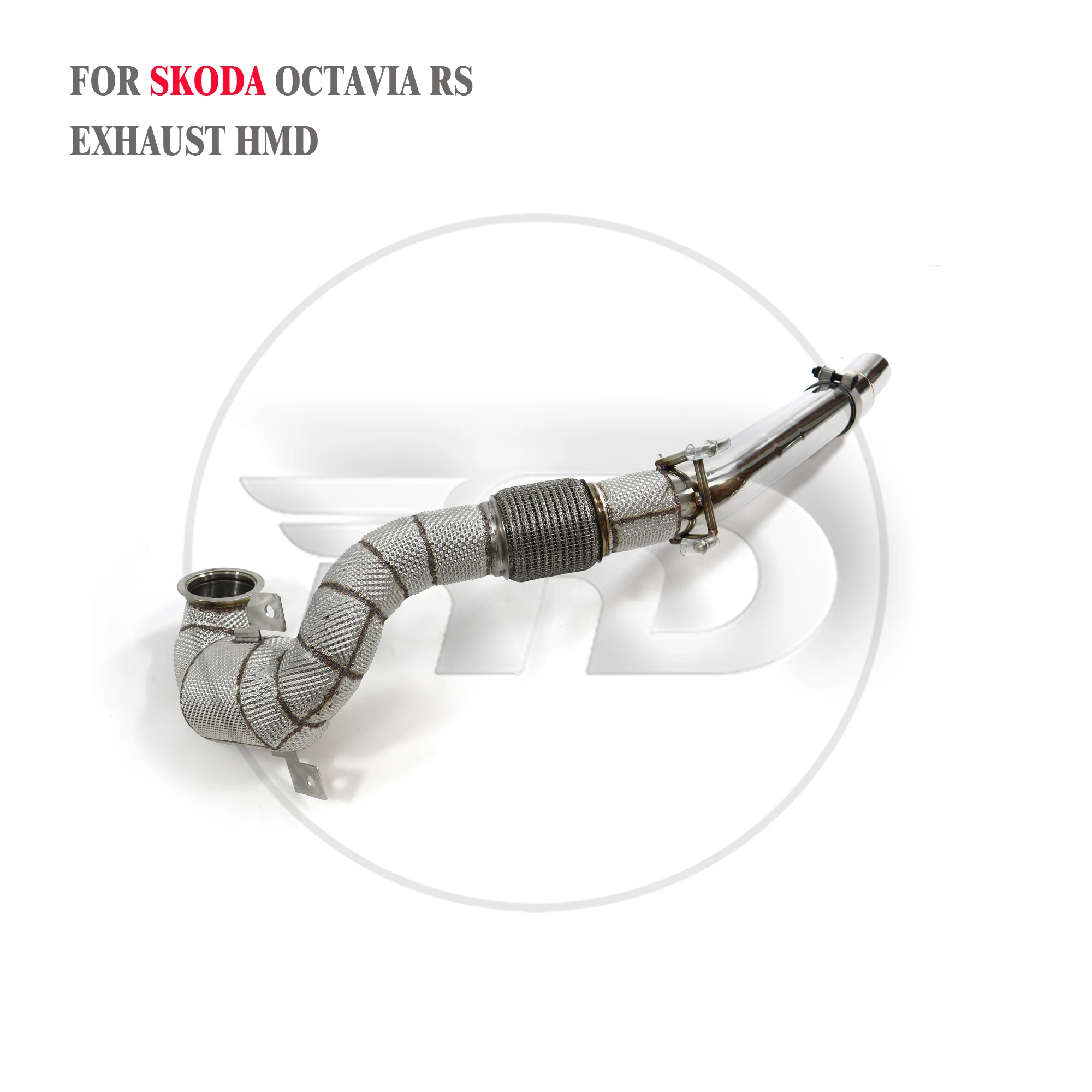 HMD Exhaust System High Flow Performance Downpipe for Skoda Octavia RS 2.0T Catted Catless Pipe With Heat  Shield