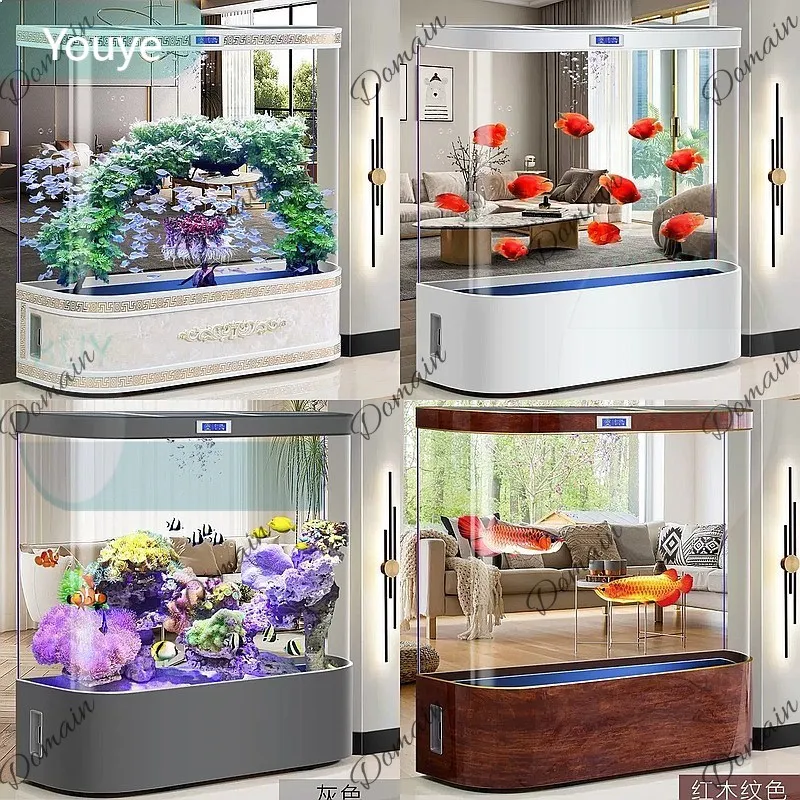 ZL 2026 New Small Floor Standing Fish Tank Eco Circulation Filter No Water Change Aquarium for Home Living Room