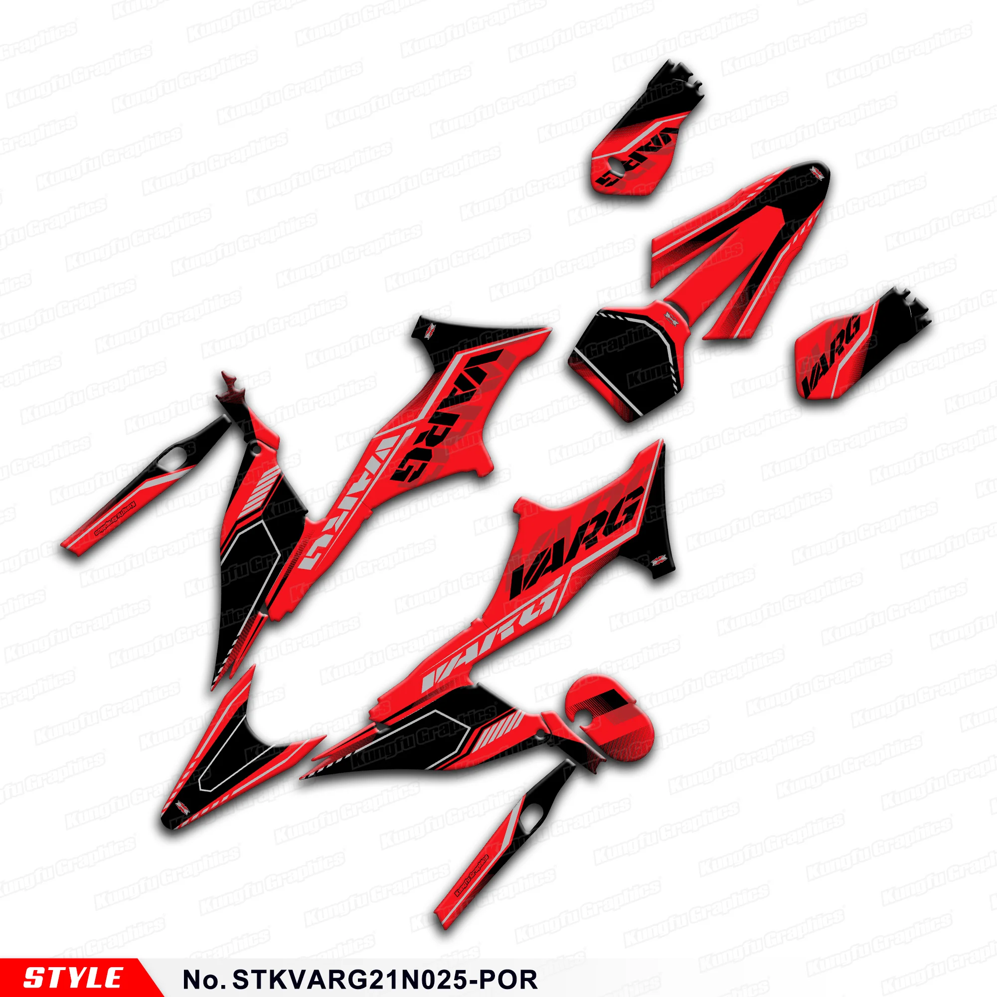 JY RACING Adhesive Sticker Racing Graphics for Stark Future Varg Dirt eBike UV Resistant Laminate Restyle, STKVARG21N025-POR