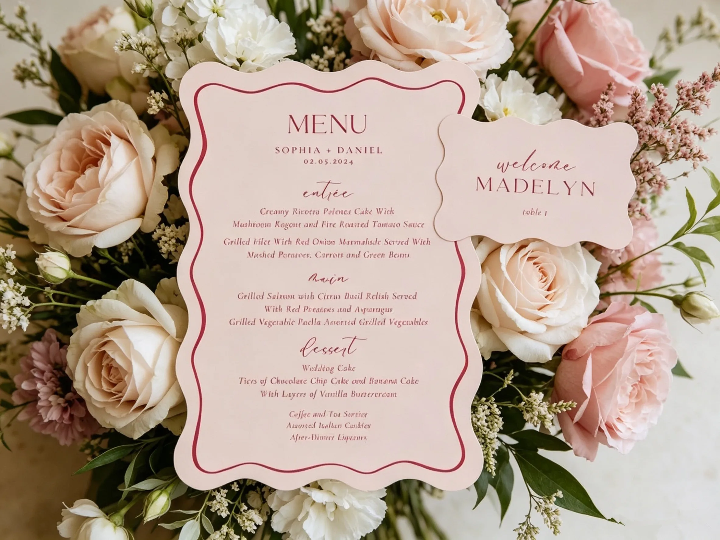 50szt Luksusowe menu żywności weselnej Personalizuj kartę papierową Laserowo wycinane różową kartę papierową na menu baru weselnego i urodzinowego — zdjęcie 5