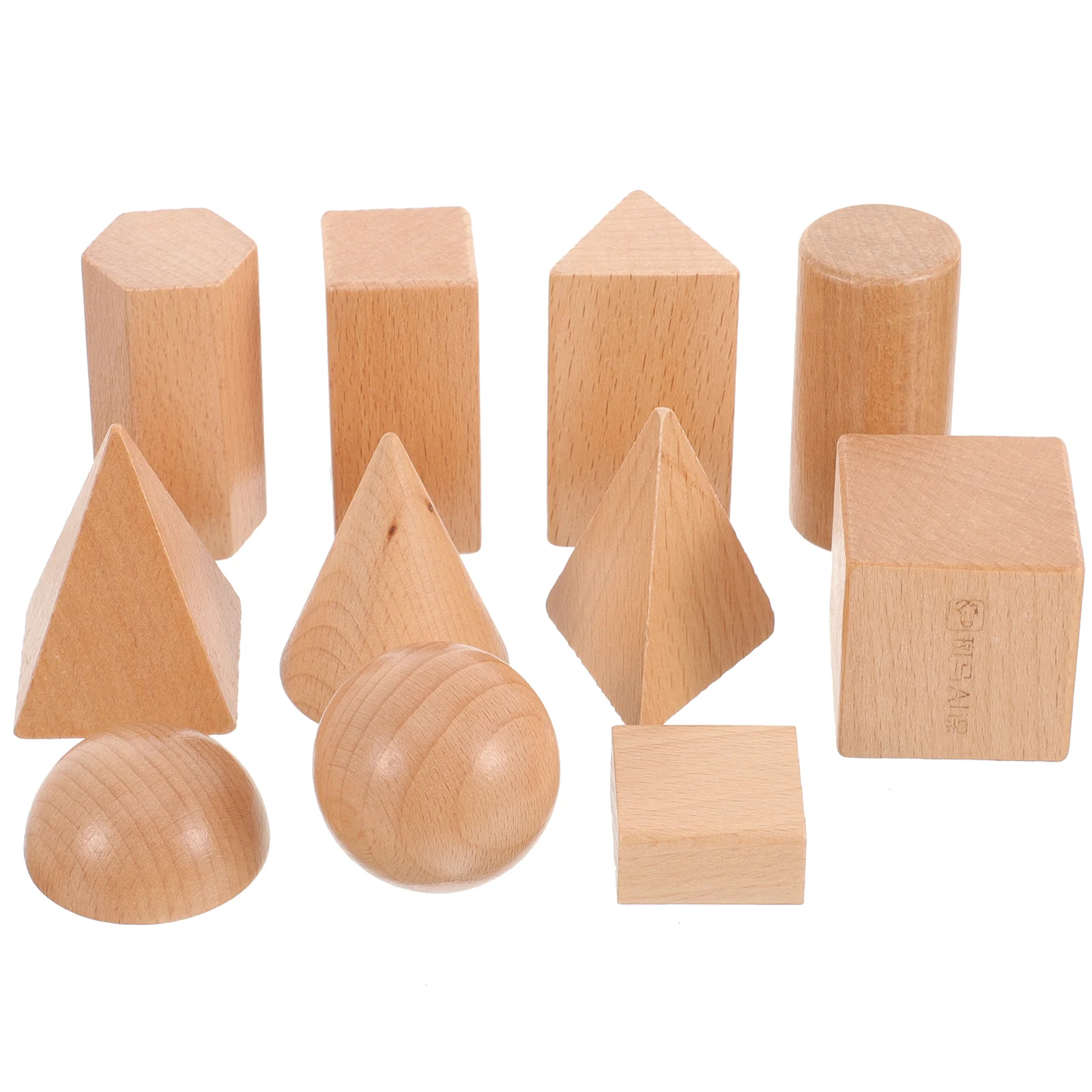 Geometric Model Three Dimensional Blocks Building Wooden Kids Supply Accessory Preschool Toys Shape Matching Child