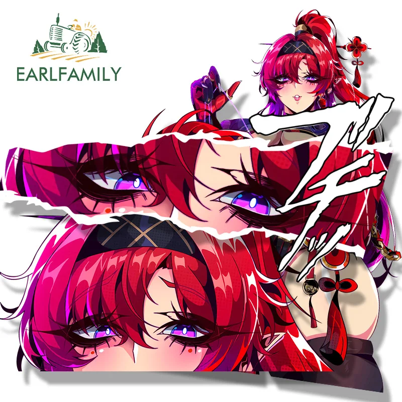 

EARLFAMILY Наклейки для автомобиля Gyaru YinLin Fanart Wuthering Waves Chibi Big Head Decal Waifu Peeker Graffiti Sketch Sticker Автотовары