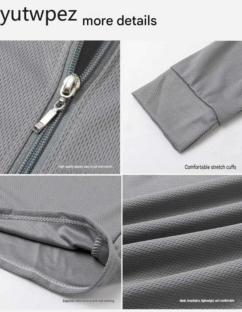 Atmungsaktive Angeljacke für Outdoor-Aktivitäten und Wandern, UPF50+ UV-Schutz für Herren, Eisseide mit Kühleffekt, Sonnenschutz, Leichtgewichtig – Detail 6