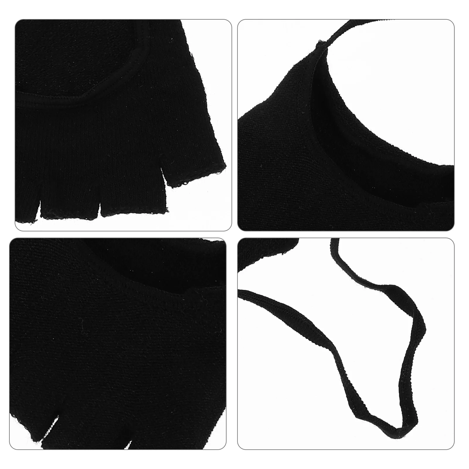

Cotton Toe Separated Socks Women Black Half Palm Invisible Breathable Sweat Absorbing Anti Slip Toe Separator Socks