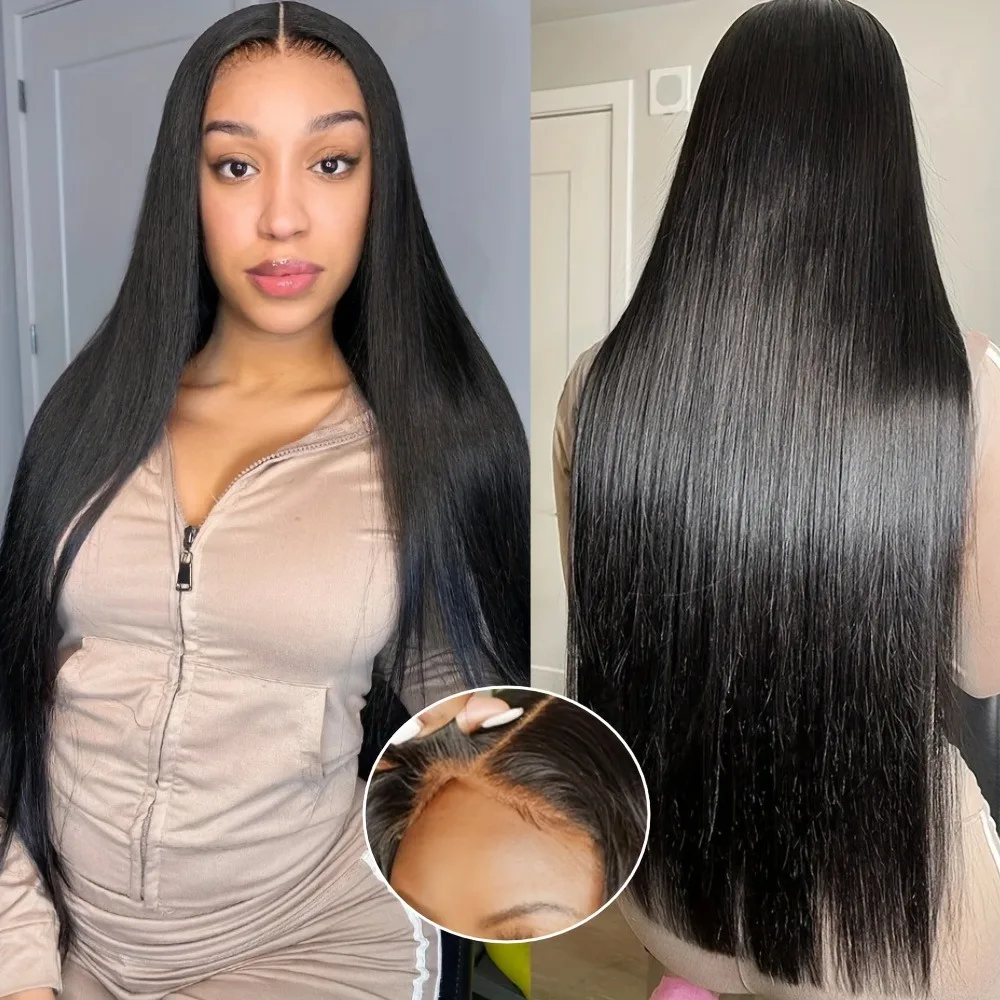 

200% HD Bone Straight Human Hair Wig Natural HD Straight Lace Front Wig Human Hair Glueless Wig 13x4 Transparent Swiss Lace Braz