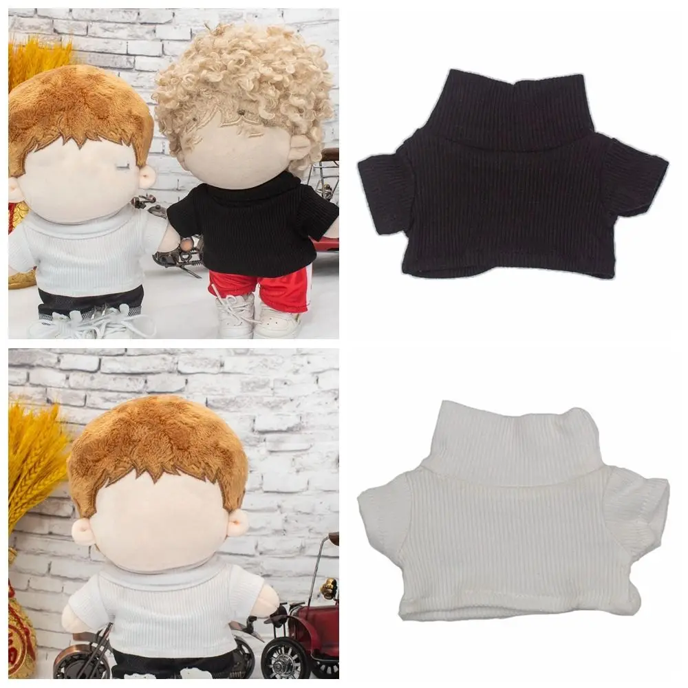 Playing House Dolls Accessories Cosplay Black White Undershirt 20CM Doll Clothes High collar T-shirt Replacement Outfit