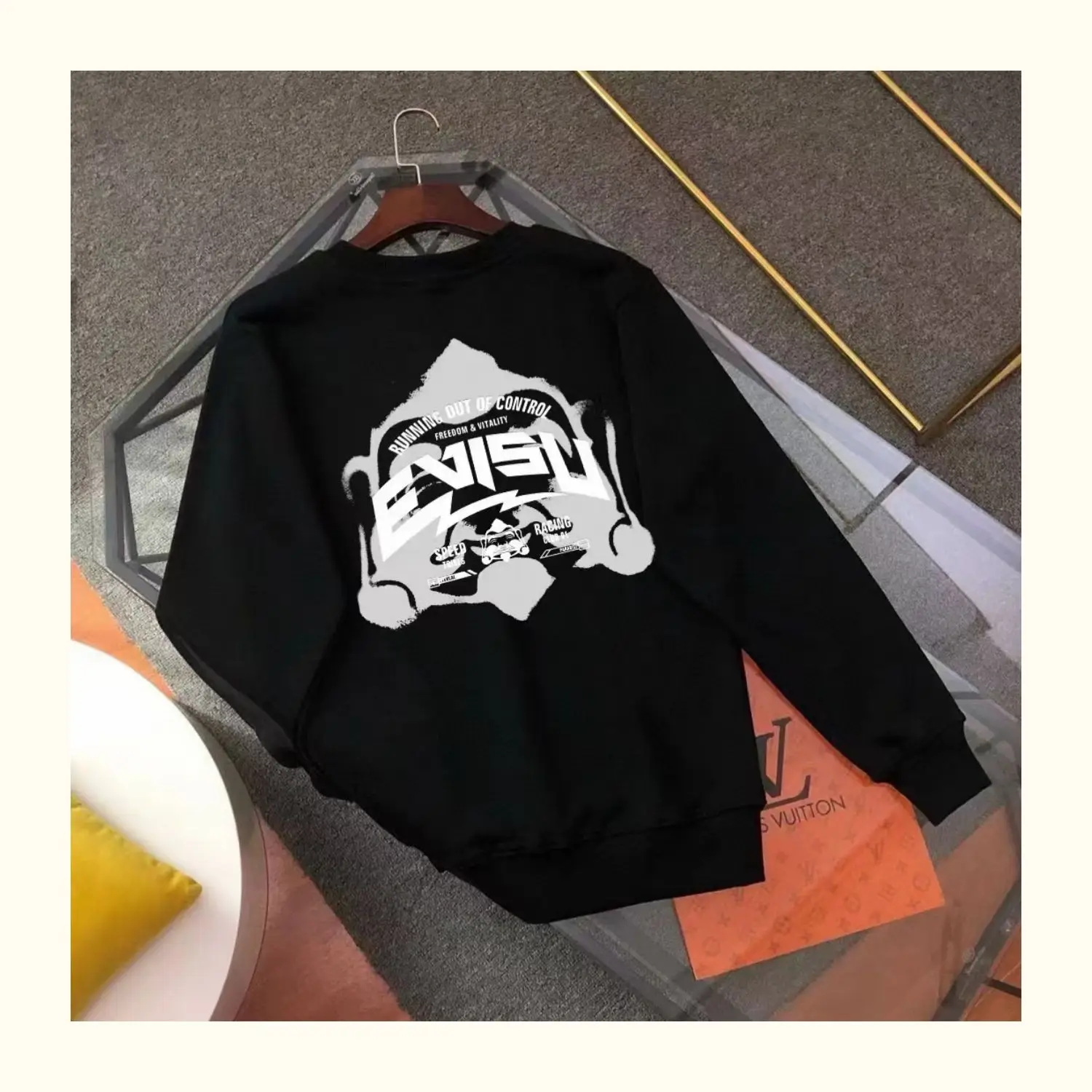 

Autumn and Winter New Buddha Head Printed Long Sleeve Casual Loose Round Neck Pure Cotton Hoodie with Everything