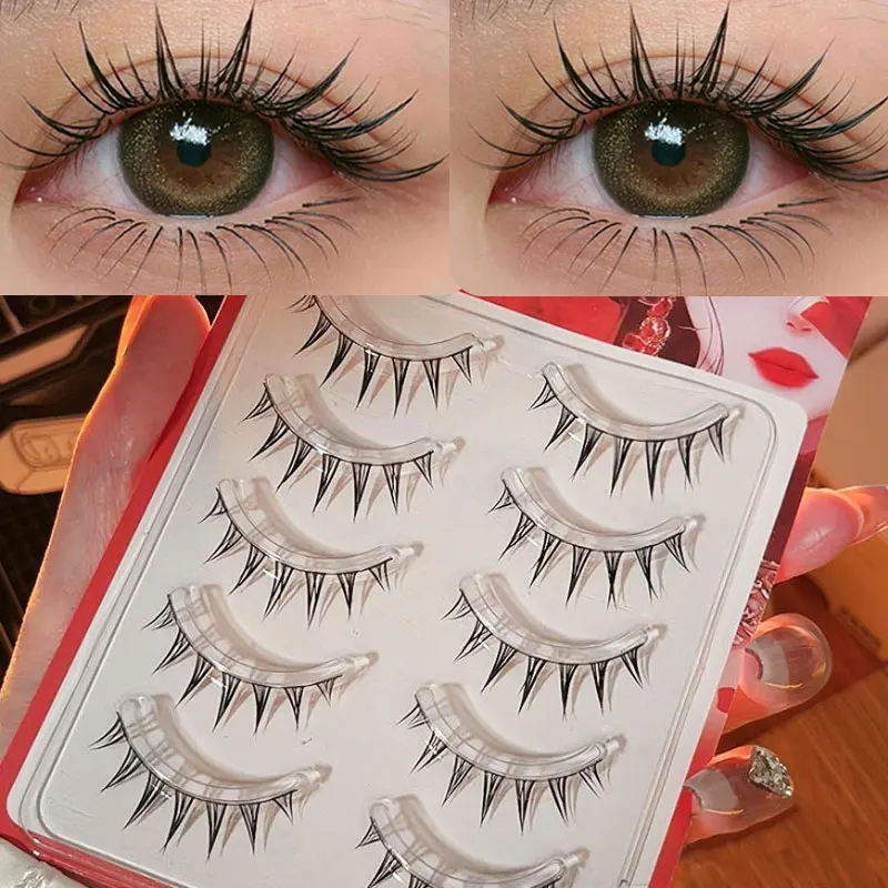 رموش المانجا الصناعية الطبيعية ، عين الثعالب ، الرموش المجنحة ، عين القط ، أدوات المكياج اليومية ، الجديدة