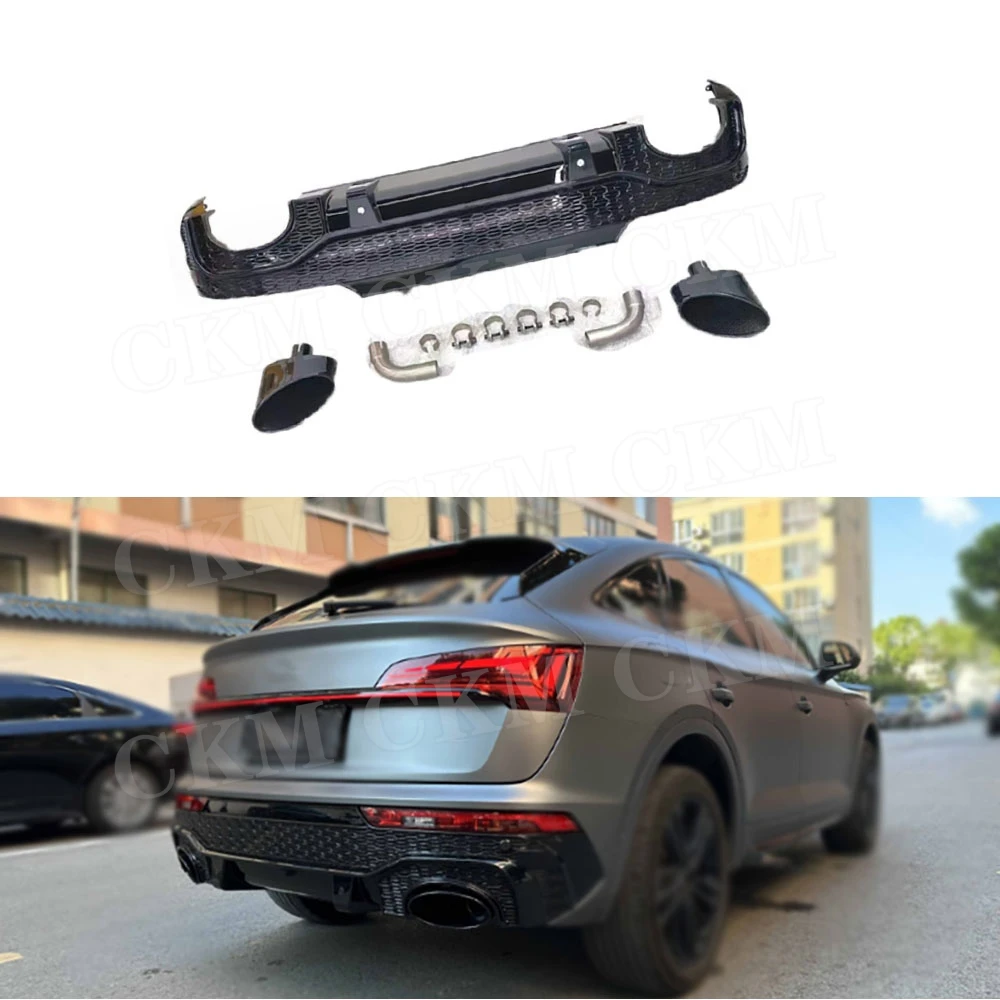 

Car Body Kits Accessories for Audi Q5 RSQ5 Sportback 2020-2023 Rear Diffuser Lip Bumper Spoiler Exhaust Pipe Tail Tips O-O