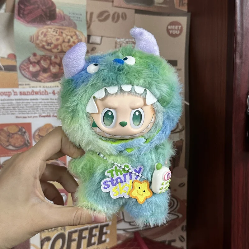 

For Doll Clothes Suitable For Labubu V1V2V3 Wear Green Monsters 2pcs Set Cute Cartoon Doll Accessories Child Toys The Monsters