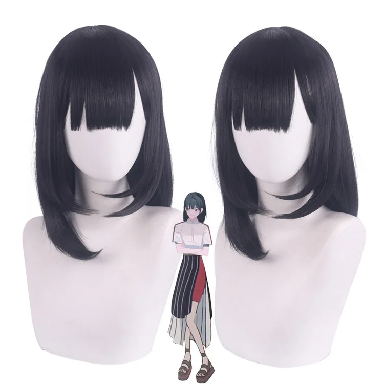 

Synthetic Wig Short Black Ponytail Silver Flipped Hair Costume Party Halloween Cosplay Heat Resistant Fiber