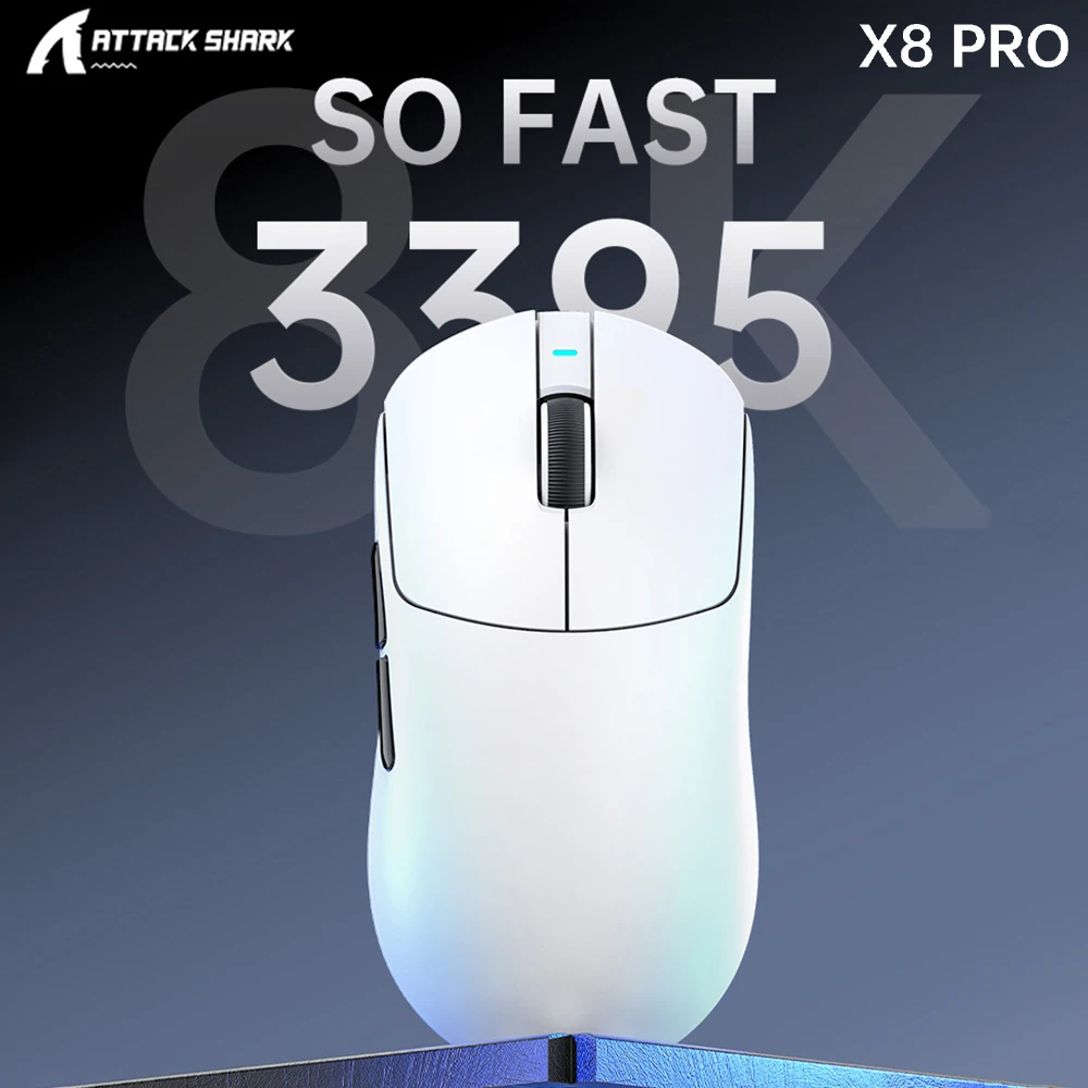 

ATTACK SHARK X8 PRO Wireless Mouse Tri-Mode PAW3395PRO Sensor Low Lightweight Latency Esports Gaming Ergonomics 500mAh