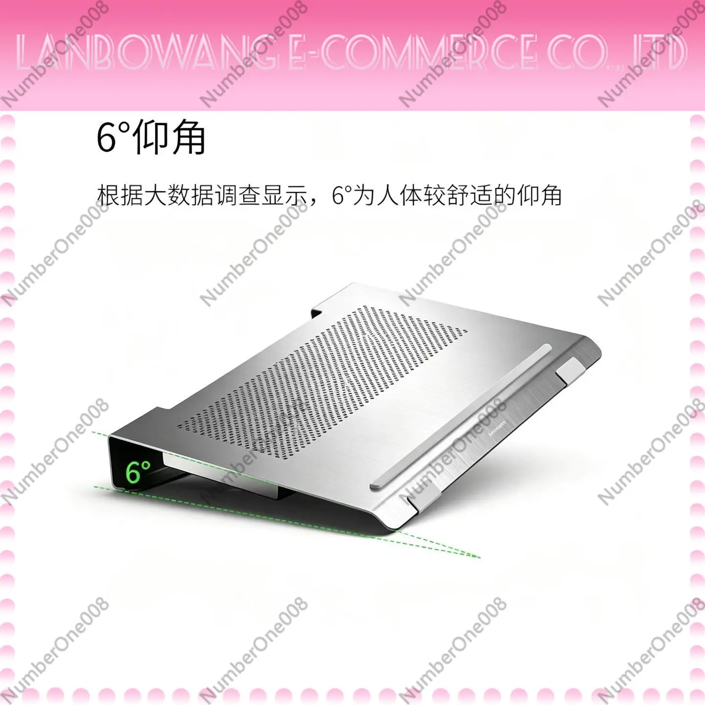 Laptop Cooling Stand 17 Inch Ergonomic Notebook Riser with Fan Ventilated Desktop Holder