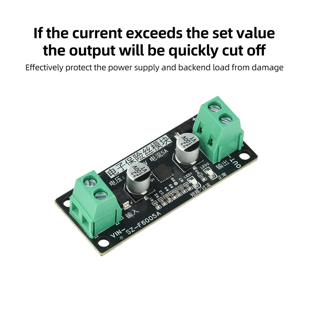 5A Smart Electronic Solid-state Fuse Module DC 5-60V with Surge/Overcurrent Protection Automatic Recovery from Battery Motor