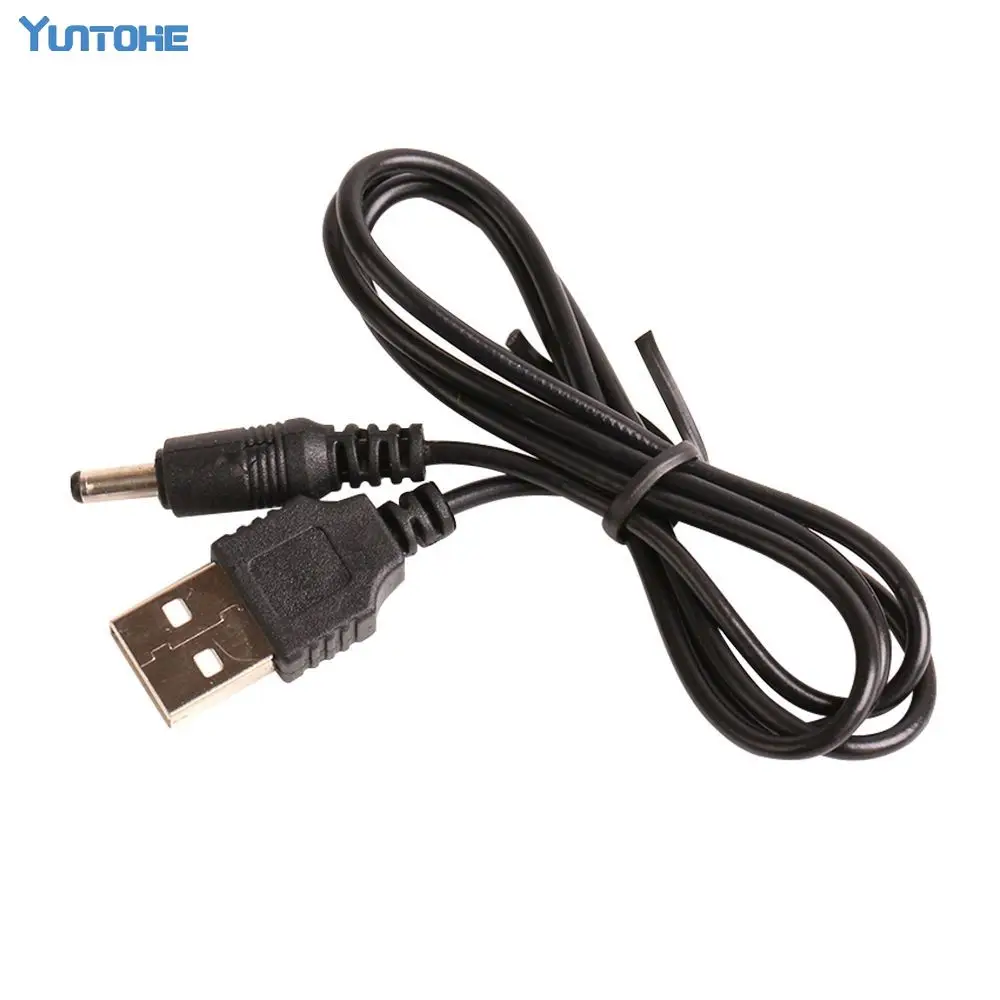 

100pcs/lot 60CM USB Charger Cable to DC 3.5 mm Plug/Jack Dc3.5 Power Cable Black DC3.5mm