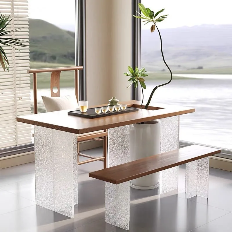 Acrylic pattern  legs transparent matte support feet dining table coffee  bracket island table gradual change
