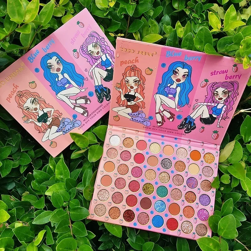 Cartoon Patroon 48 Kleuren Oogschaduwplaat Shimmer Mat Glinsterend Poeder Sequels Make-Up Oogschaduwpalet Schattige Gliter Voor Ogen