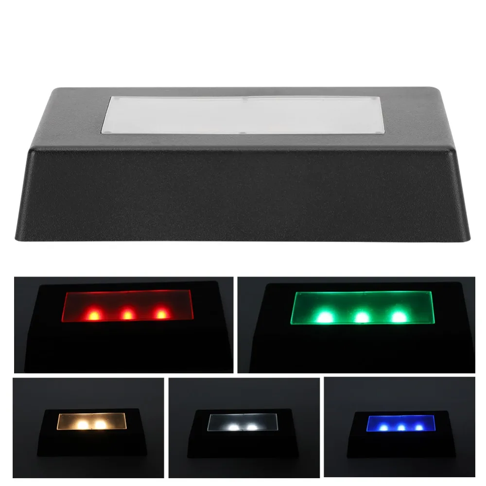 USB Cable LED Light Base Rectangle Shape Color Changing 3D Crystal Display Stand Rectangle Display Stand For Jewelry