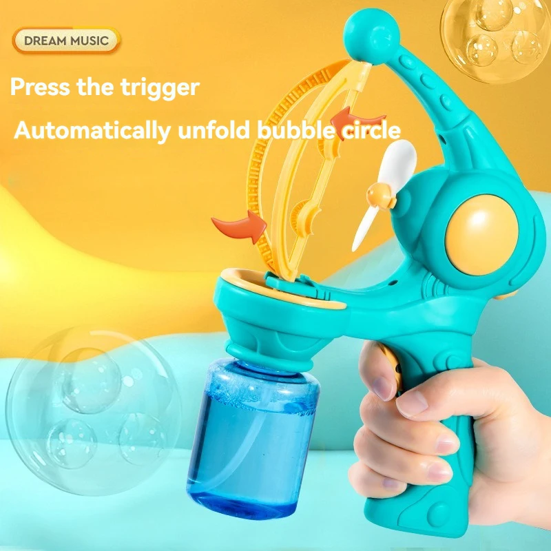 Bubble Machine Rocket Fully Automatic Blowing Electric Soap Bubble Gun Boys Girls Toys Childrens Day Gift Outdoor Party Play