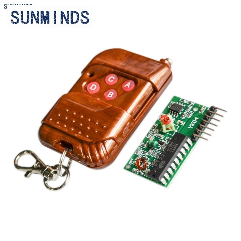 1set/lot 2262/2272 four-way wireless remote control kit M4 lock receiver plate with four-button wireless remote control